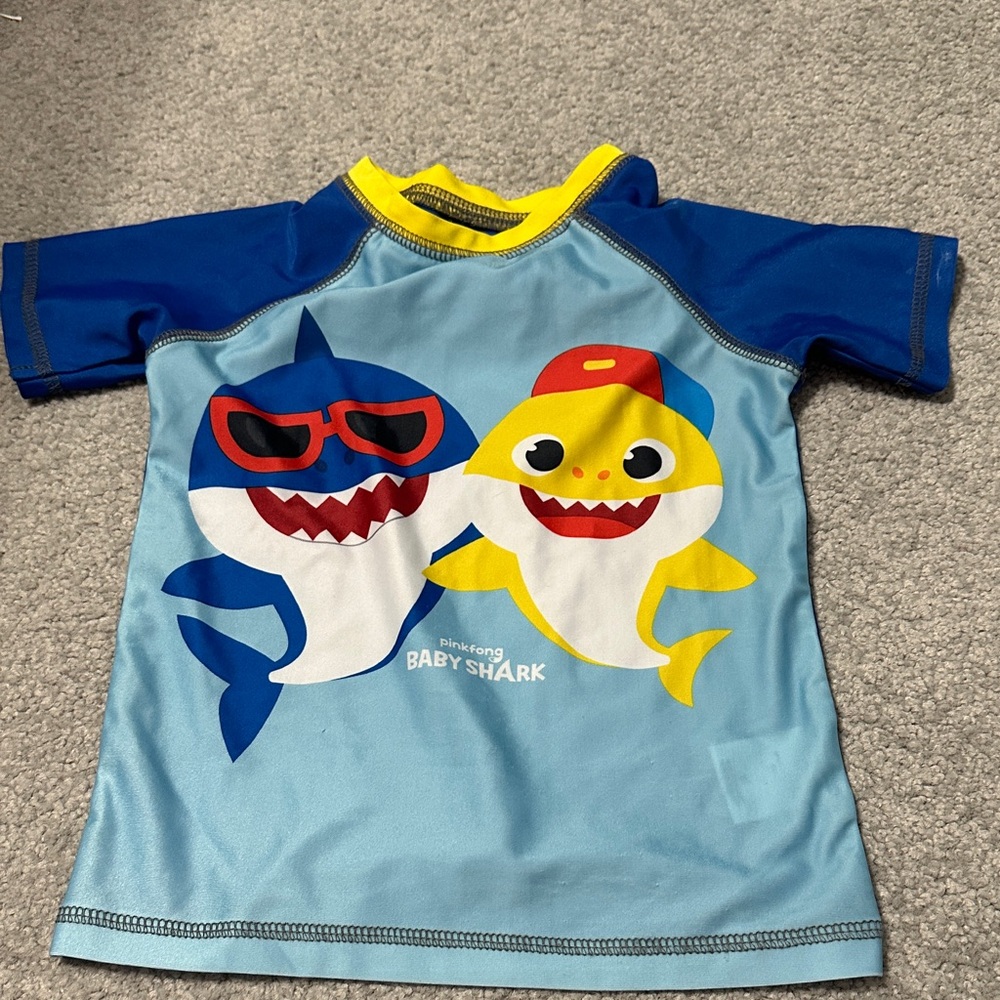 Pinkfong Baby Shark Kids Rashguard - Blue and Yellow